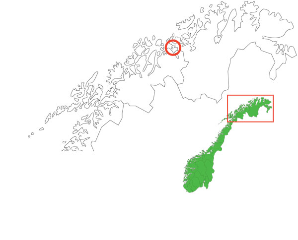 Kart over Nord-Troms